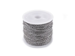 Premium Platinum Stainless Steel Fine Link Cable Chain (1.2mm & 1.5mm) - Unfinished Jewellery Making Chain