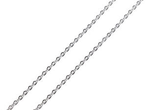 Premium Platinum-Tone Stainless Steel Flat Link Jewelry Chain - 2.3mm Width