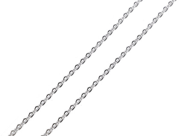 Premium Platinum-Tone Stainless Steel Flat Link Jewelry Chain - 2.3mm Width