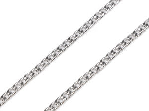 Flat Stainless Steel Jewelry Chain, Platinum Tone - 4.6mm Width, 1m Length - Unfinished Cable Chain for DIY Necklaces and Bracelets