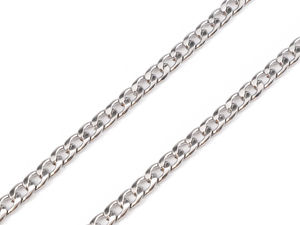 Premium Flat Stainless Steel Jewelry Chain - 5mm Width, 1m Length - Platinum Finish
