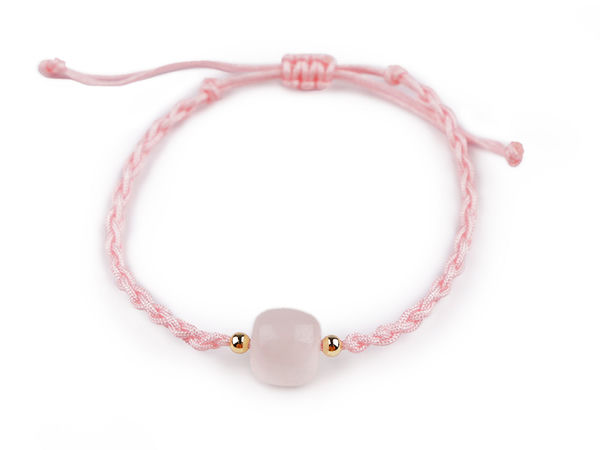 Artisan Braided Shamballa Bracelet with Mineral-Effect Glass Bead - Adjustable Universal Fit