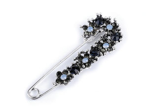 Elegant Floral Rhinestone Safety Pin Brooch - Sparkling Statement Decorative Pin for Coats, Jackets, Scarves, and Handbags
