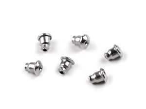 Premium Stainless Steel Earring Backs - 5x6mm Safety Stopper Findings for Studs & Hooks (Platinum Finish)