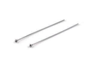 Premium Stainless Steel Head Pins with 2mm Decorative Header, 40mm - Platinum Tone (Jewelry Components for Bead Threading)