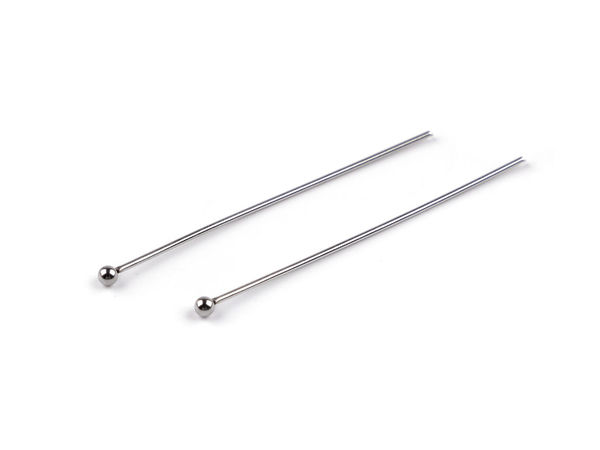 Premium Stainless Steel Head Pins with 2mm Decorative Header, 40mm - Platinum Tone (Jewelry Components for Bead Threading)