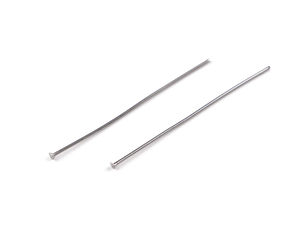 Premium Stainless Steel Flat Head Pins - 40mm T-Pins for Jewelry Making & Beading (Platinum Finish)