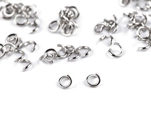 4mm Stainless Steel Split Jump Rings - Premium Jewelry Connecting Rings for Crafts, Necklaces & Bracelets, Platinum Finish, 150-Piece Pack (5g)
