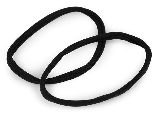 Premium Extra-Strong Black Hair Ties for Thick Hair, Buns, and Braids - Heavy-Duty Gentle Elastic Bands (6-Pack)