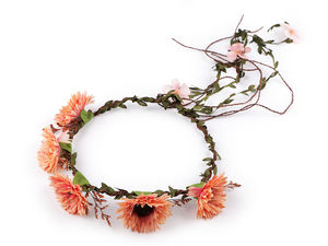 Bohemian Floral Wreath Headband - Adjustable Flower Crown Hair Accessory for Weddings, Festivals, and Photography