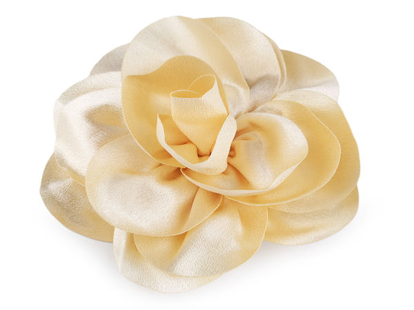 Elegant 3D Satin Flower Brooch & Hair Clip Ornament, Large 14.5cm Floral Pin for Dresses, Bags, and Hairstyles
