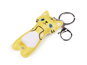 Premium Eco-Leather Cat Keychain and Bag Pendant - Stylish Charm for Backpacks, Purses, and Keys