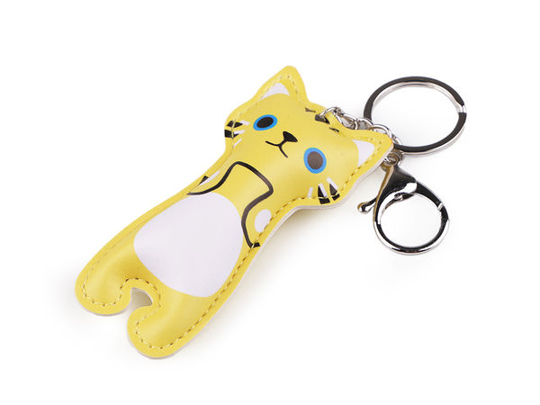 Premium Eco-Leather Cat Keychain and Bag Pendant - Stylish Charm for Backpacks, Purses, and Keys