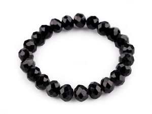 Faceted Glass Bead Stretch Bracelet - Sparkling Elastic Beaded Bracelet