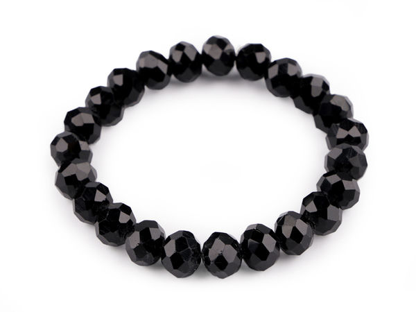 Faceted Glass Bead Stretch Bracelet - Sparkling Elastic Beaded Bracelet