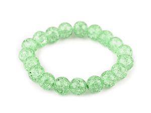 Elegant Glass Bead Stretch Bracelet with Veined Effect - Universal Fit