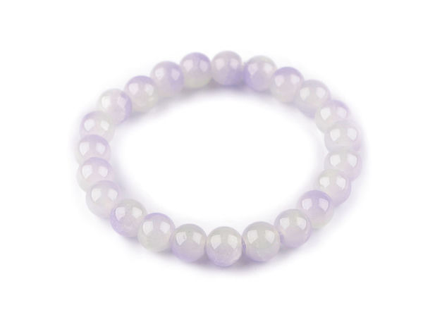 Elegant Glass Bead Stretch Bracelet with Radiant Veined Shimmer - Universal Fit