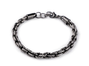 Men's Stainless Steel Chain Bracelet - Premium Polished Finish with Carabiner Clasp