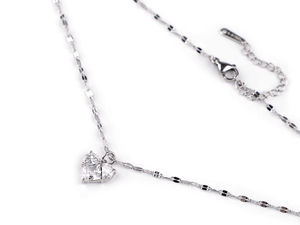 Elegant Stainless Steel Heart Pendant Necklace with Sparkling Rhinestones