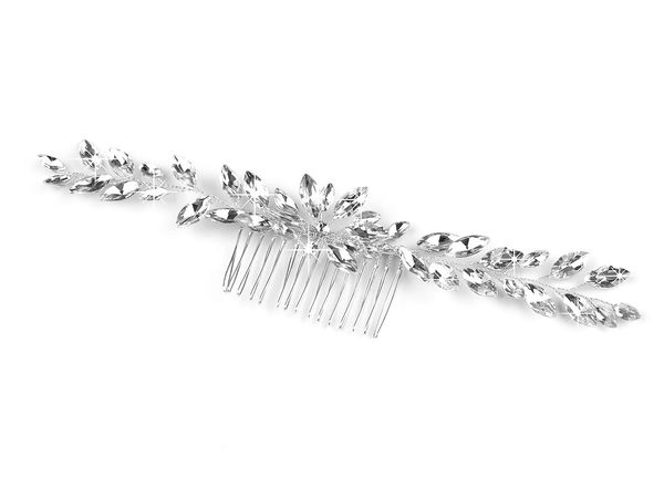 Handmade Crystal Rhinestone Floral Bridal Hair Comb - Premium Wedding and Formal Event Hair Accessory