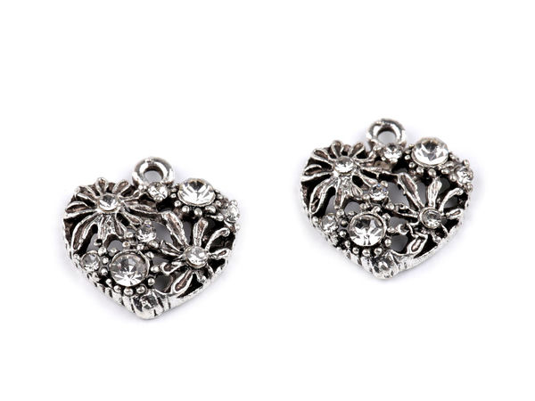 Sparkling Rhinestone Metal Charm Pendant and Decorative Zipper Puller