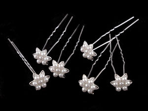 Elegant Floral Pearl Hairpin (17mm) - Premium Bridal & Evening Hair Accessory
