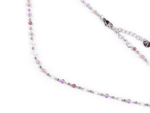 Elegant Stainless Steel Beaded Necklace with Shimmering Faceted Beads