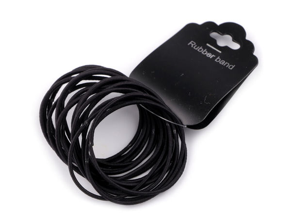Premium Black Elastic Hair Bands – 18-Piece Set of Seamless, Metal-Free Thin Hair Ties for All Hair Types
