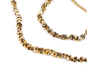 Premium Plated Hematite Bead Necklace and Stretch Bracelet Set