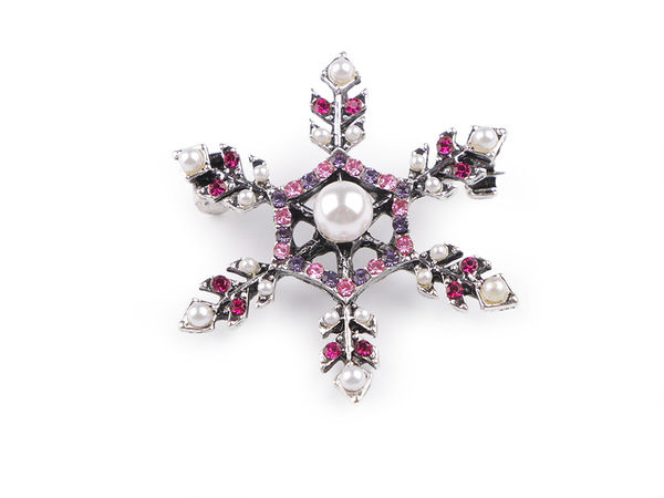 Sparkling Rhinestone Snowflake Brooch - Elegant Winter Holiday Pin for Sweaters, Hats, and Scarves