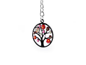 Premium Enamel Keychain and Backpack Charm - Elegant Tree of Life & Owl Metal Pendant