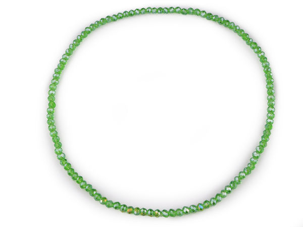 Elegant Faceted Glass Bead Stretch Necklace - Sparkling Elastic Collar for Weddings, Galas, and Special Occasions