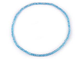 Elegant Faceted Glass Bead Stretch Necklace - Sparkling Elastic Collar for Weddings, Galas, and Special Occasions