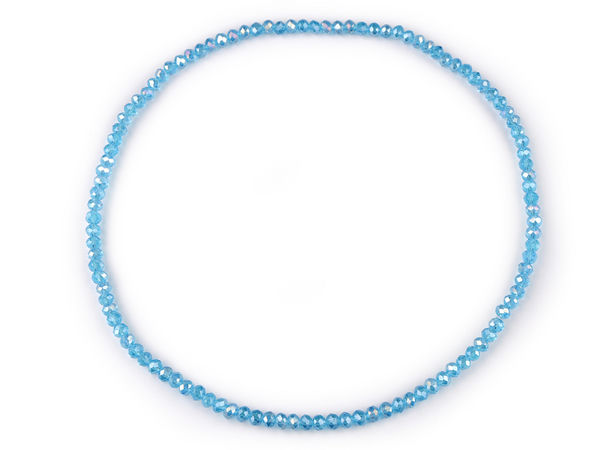 Elegant Faceted Glass Bead Stretch Necklace - Sparkling Elastic Collar for Weddings, Galas, and Special Occasions