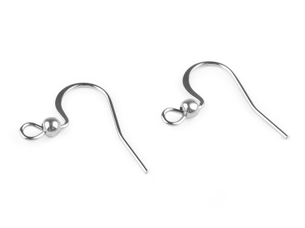 Premium Stainless Steel Earring Hooks with Ball - Platinum Tone - High-Quality Earring Findings for DIY Jewelry Making