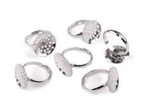 Adjustable Stainless Steel Mesh Cup Ring Base for DIY Jewelry Making (16mm)