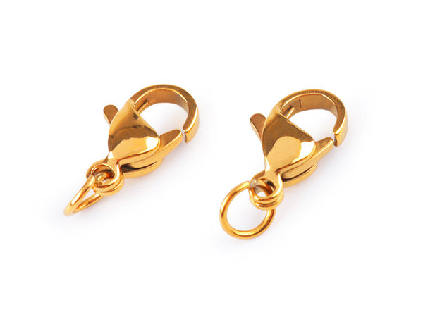 Premium Stainless Steel Lobster Claw Carabiner Clasp with Open Jump Ring for Jewelry Making, 7x10mm & 7x12mm