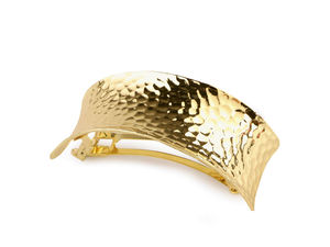 Elegant Textured Metal French Hair Clip - Semi-Circular Minimalist Barrette Accessory