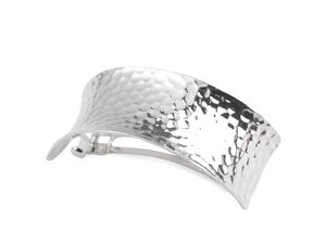 Elegant Textured Metal French Hair Clip - Semi-Circular Minimalist Barrette Accessory