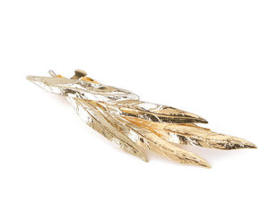 Metallic Leaf French Hair Clip - Elegant Foliage Design Snap Barrette for Weddings, Special Occasions, and Everyday Wear