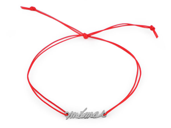 Stainless Steel Mama Pendant Cord Bracelet - Adjustable Mother's Day Charm Gift