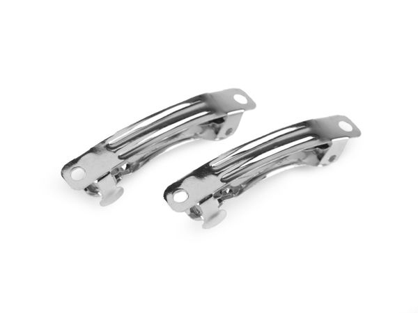 Platinum French Hair Clip Blanks - 6x40mm Unfinished Metal Clips for DIY Jewelry & Hair Accessories