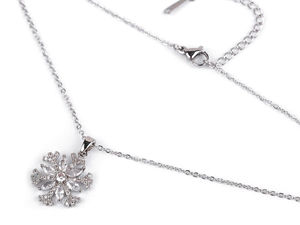 Elegant Stainless Steel Snowflake Pendant Necklace with Sparkling Crystal Accents