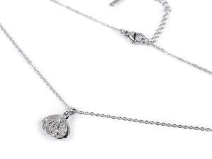 Elegant Silver Stainless Steel Shell Pendant Necklace with Hidden Pearl