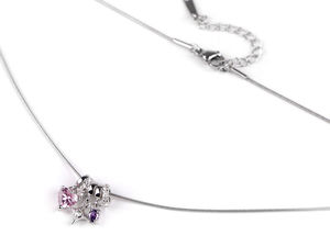 Elegant Rose Gold Stainless Steel Snake Chain Necklace with Sparkling Rhinestone Cluster Pendant