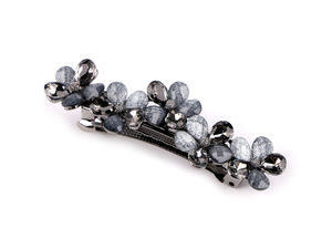 Elegant Floral French Hair Clip - Premium Acrylic Flower Barrette, High-Shine Metallic Grip Hair Accessory for Fine & Thick Hair