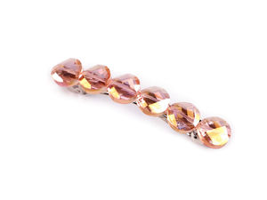 Premium French Barrette Hair Clip with Sparkling Crystal Acrylic Stones