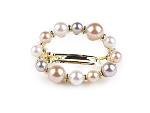 Premium Faux Pearl French Hair Clip - Elegant All-Metal Snap Barrette for Festive Hairstyles