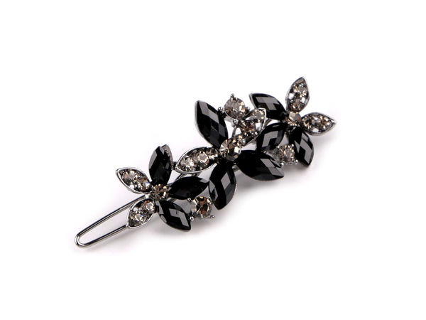 Elegant Rhinestone Flower Hair Clip - High-Quality Metal Hair Accessory for Festive & Everyday Wear