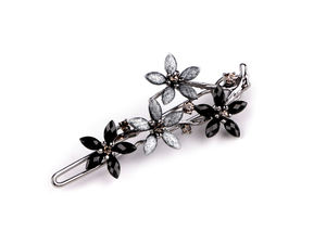 Premium Rhinestone Flower Hair Clip - Elegant Jewelry Metal Accessory with Secure Grip for Festive Events and Daily Wear